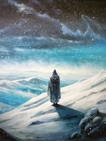 Mysterious Person on the Snow Mountain