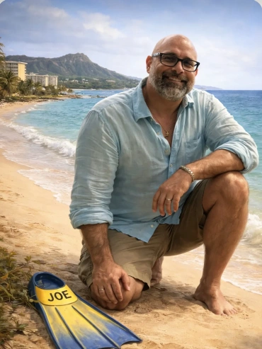 The man on the beach