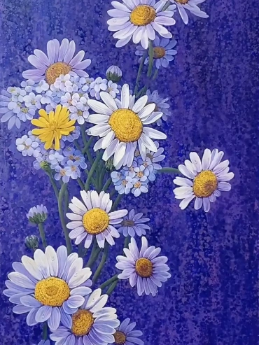 Daisies on Deep Blue