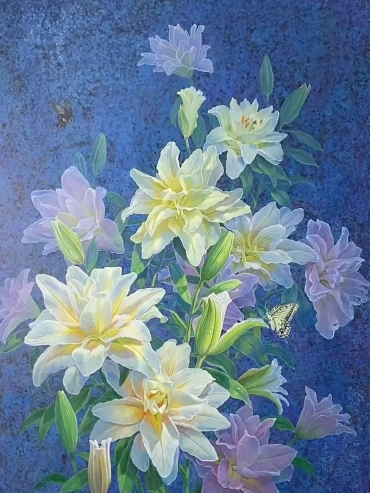 Lilies with Butterfly