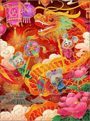 Lucky Mice and Dragon Celebratio