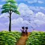 Two Cats Watching the Sky