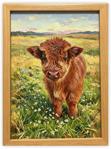 Little calf in the countryside